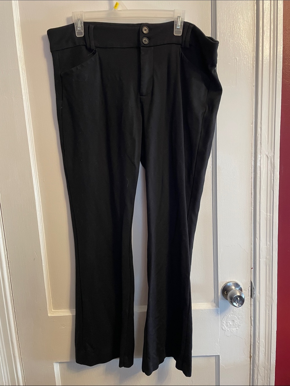 torrid Black Straight-Leg Trousers with Double-Button Waist